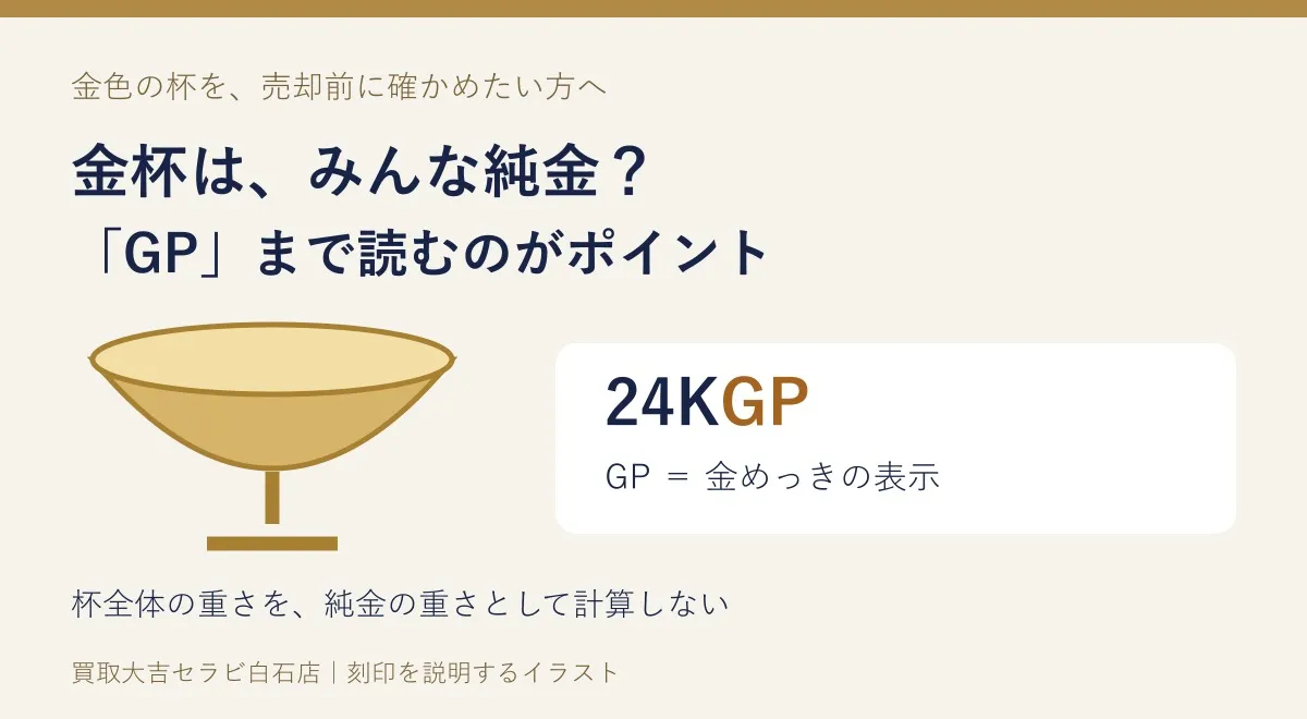 金杯は純金?「GP」の刻印と買取相談前に確認したいこと